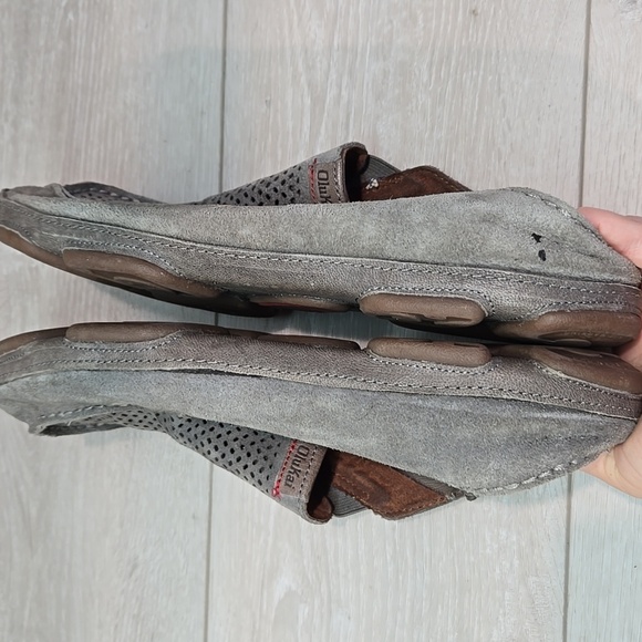 Olukai Men's Moloa Kohana Leather Gray Loafers Slip On Shoes Sz 11.5 - Picture 12 of 15